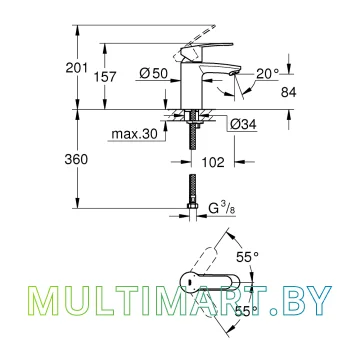 Смеситель Grohe Eurostyle Cosmopolitan (3246820E) картинка 2